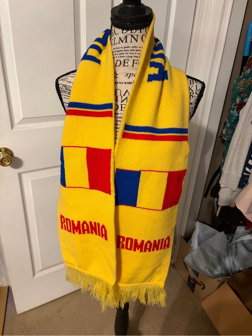 Romania Supporter Scarf - Yellow with Red & Blue